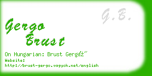 gergo brust business card